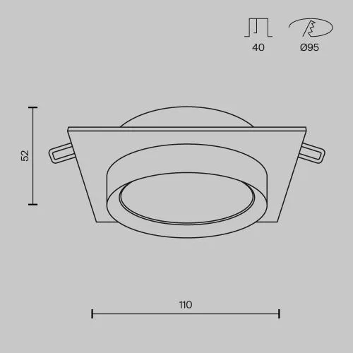 Встраиваемый светильник Maytoni Hoop DL086-GX53-SQ-WB  фото 2