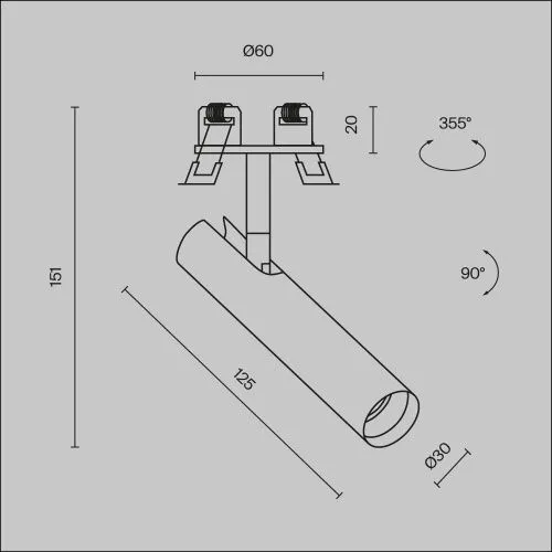 Встраиваемый светильник Technical C141RS-L125-6W4K-W  фото 11